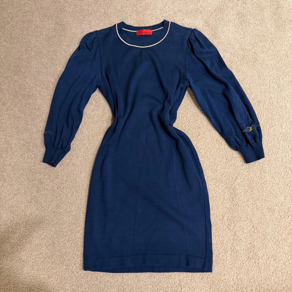 Roberta di Cameron Vintage Blue Knit Dress